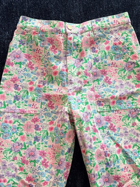Big Bud Press Pants - Big Bud Press Work Pants "wallpaper" Floral Pastel Pink Purple Blue Size L
